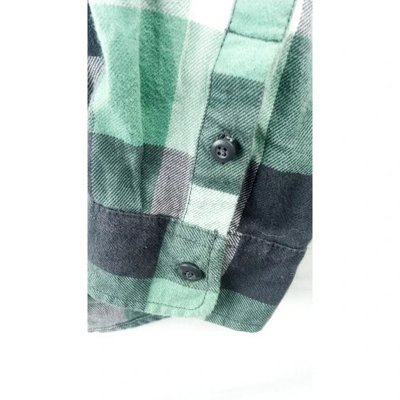 VANS Men's XL Plaid Button-Down Long Sleeve Shirt Tailored Fit Cotton Green - Picture 7 of 11